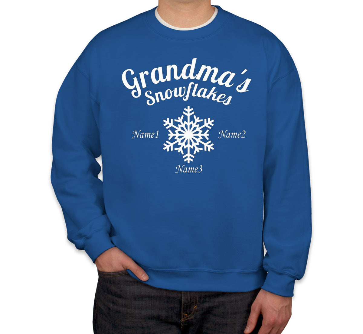 Grandma's Snowflakes Custom 3 Names Unisex Sweatshirt