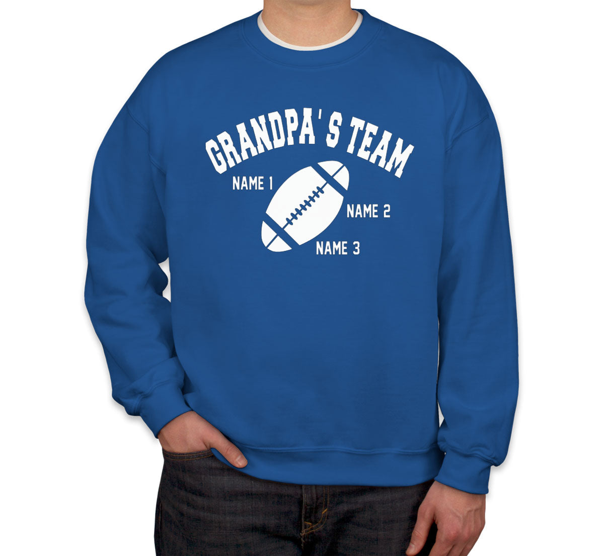 Grandpa's Team Custom 3 Names Unisex Sweatshirt