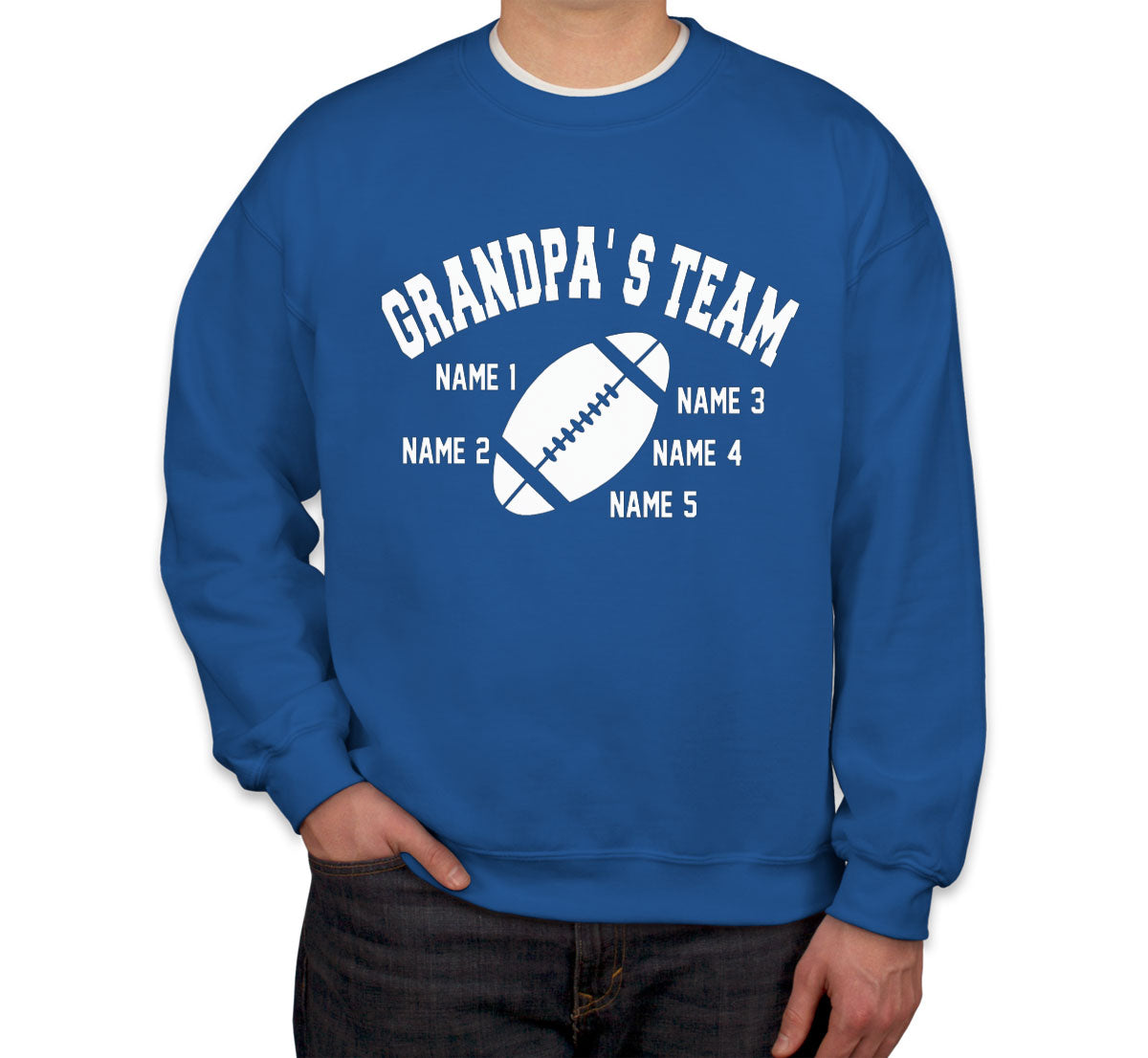 Grandpa's Team Custom 5 Names Unisex Sweatshirt