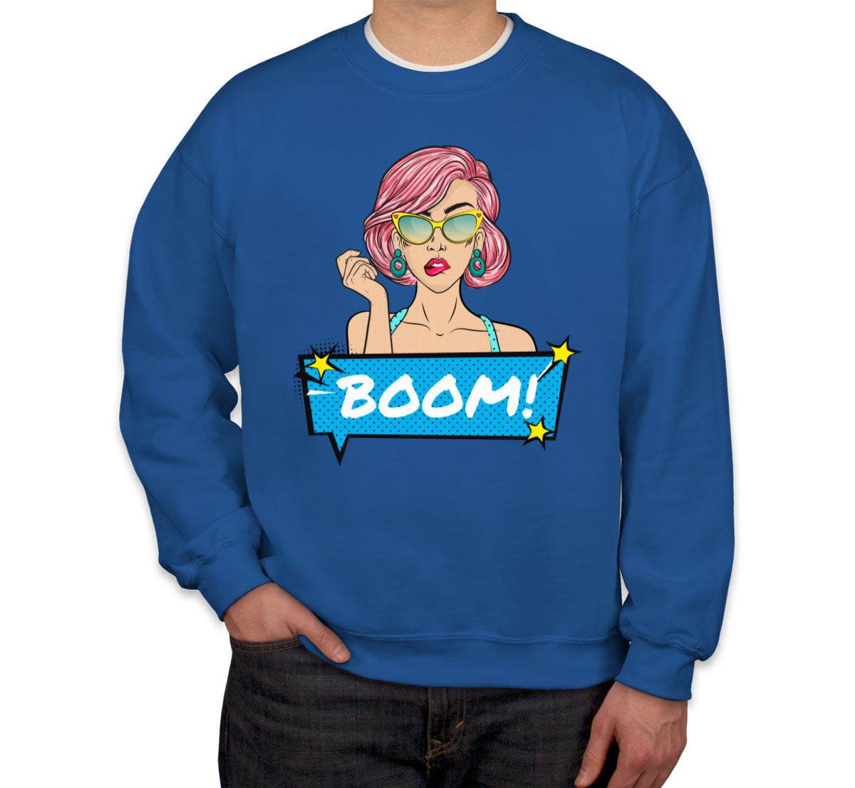 Retro Pop Art Lady Unisex Sweatshirt