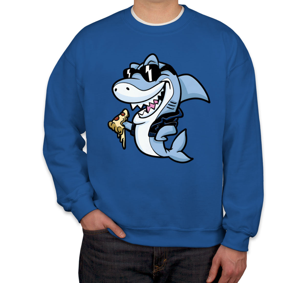 Cool Shark Eating Pizza Unisex Sweatshirt