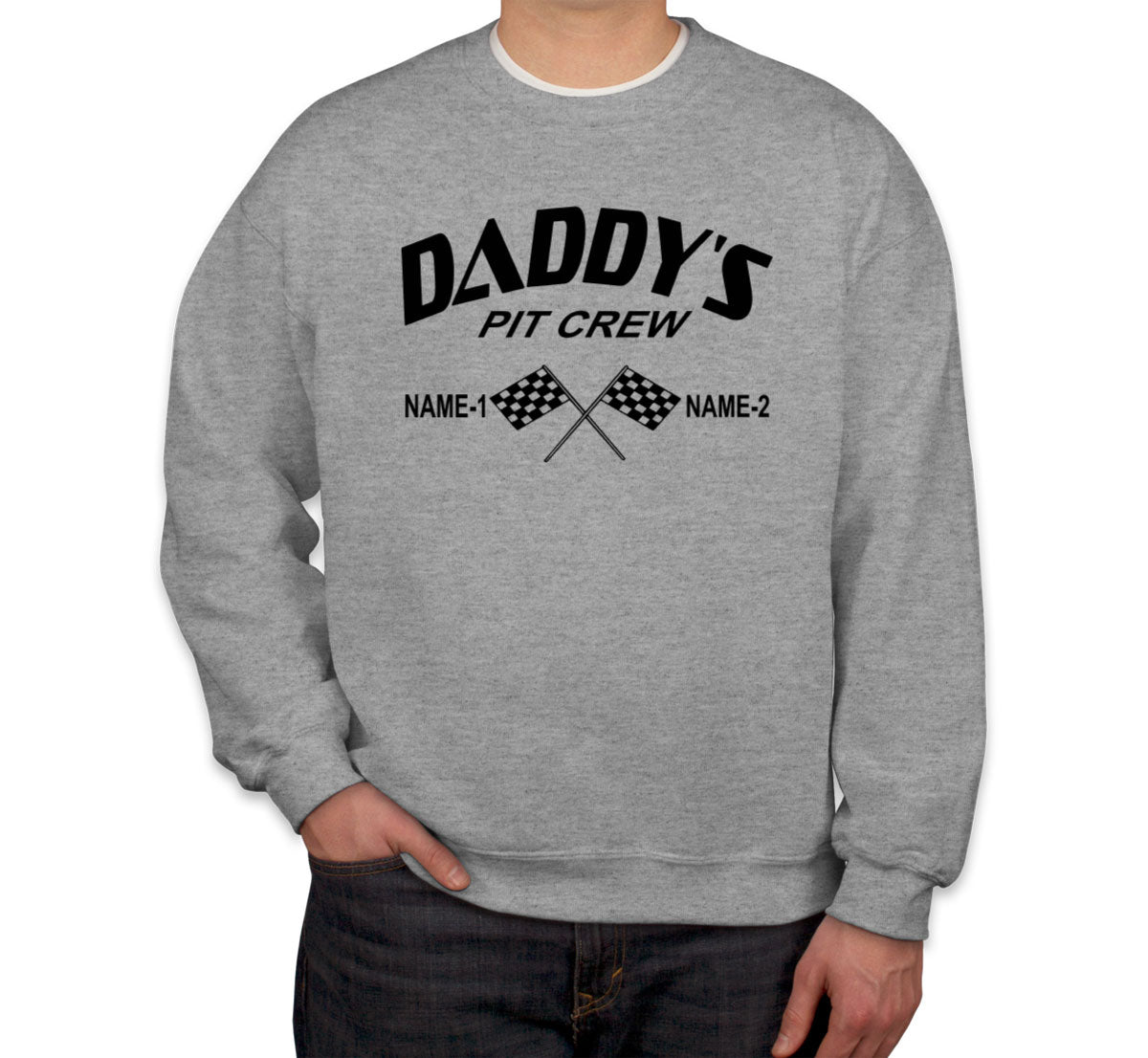 Daddy's Pit Crew Custom 2 Names Unisex Sweatshirt