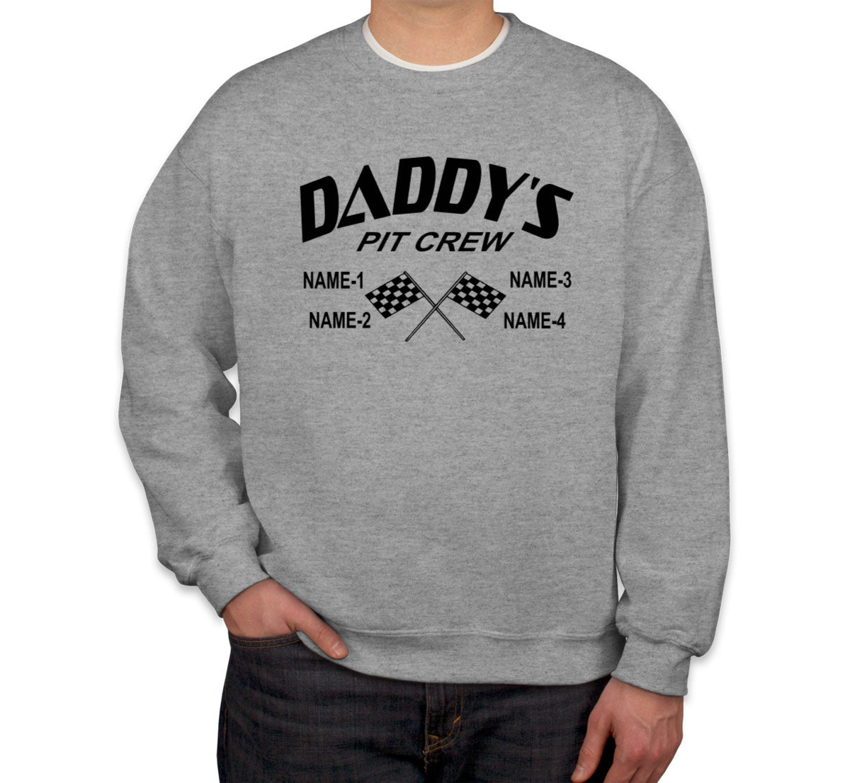 Daddy's Pit Crew Custom 4 Names Unisex Sweatshirt