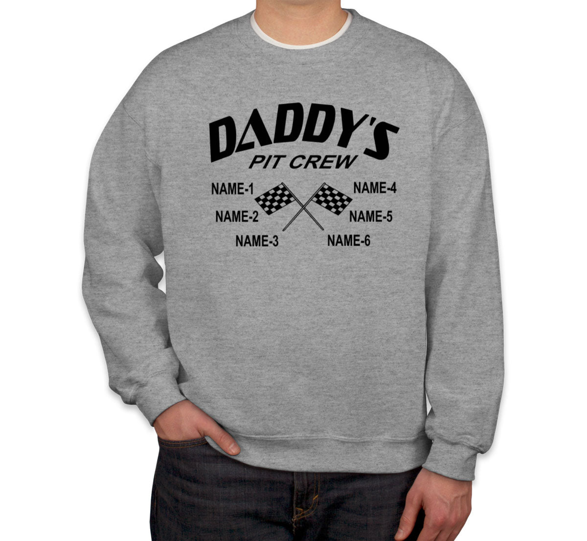 Daddy's Pit Crew Custom 6 Names Unisex Sweatshirt