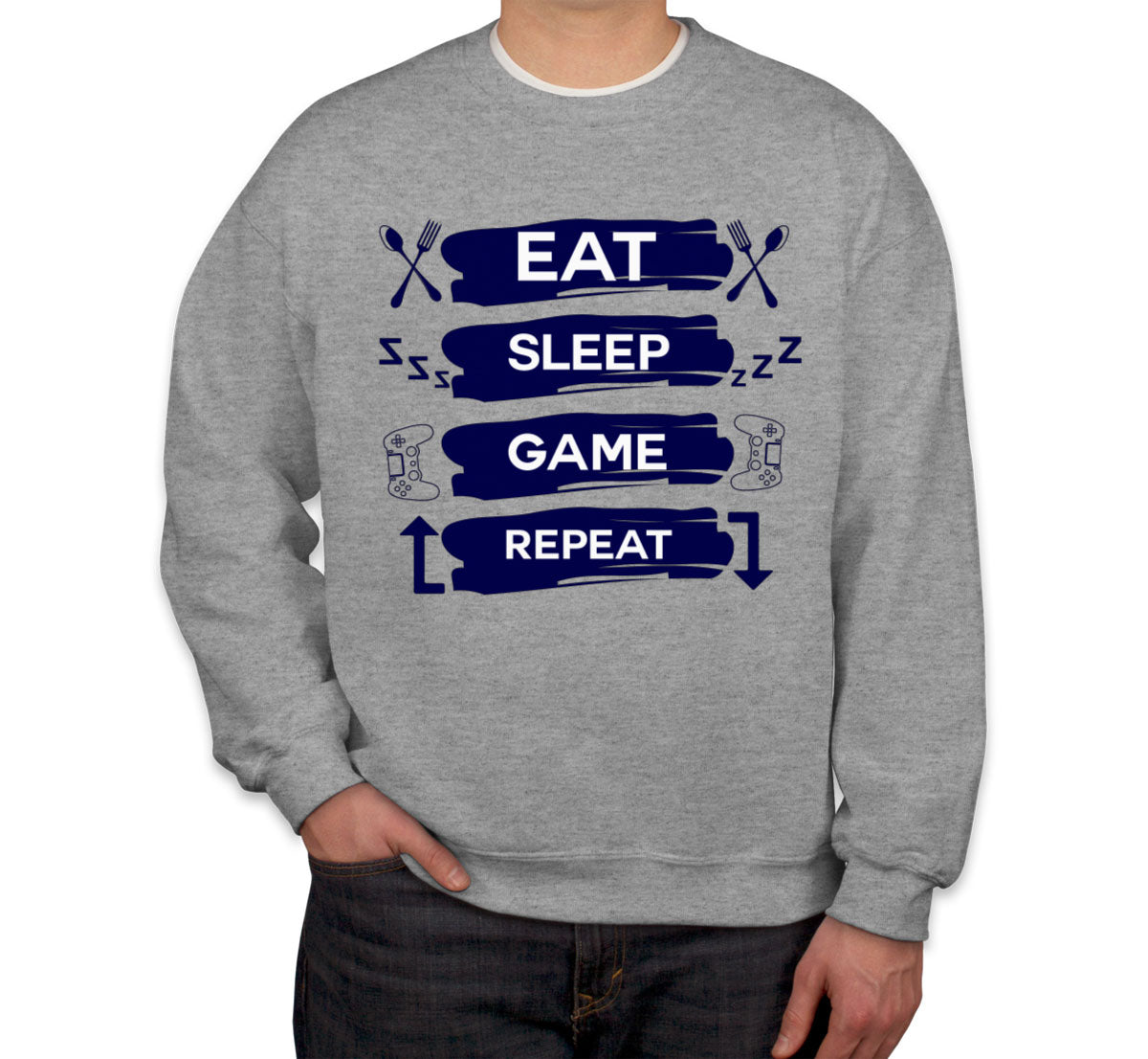 Eat Sleep Game Repeat Unisex Sweatshirt