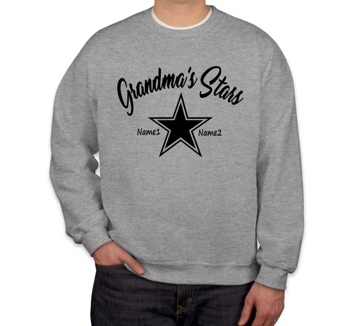 Grandma's Stars Custom 2 Names Unisex Sweatshirt