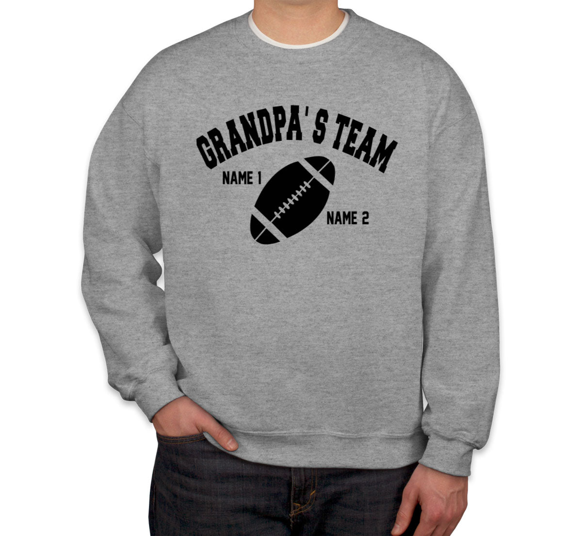 Grandpa's Team Custom 2 Names Unisex Sweatshirt