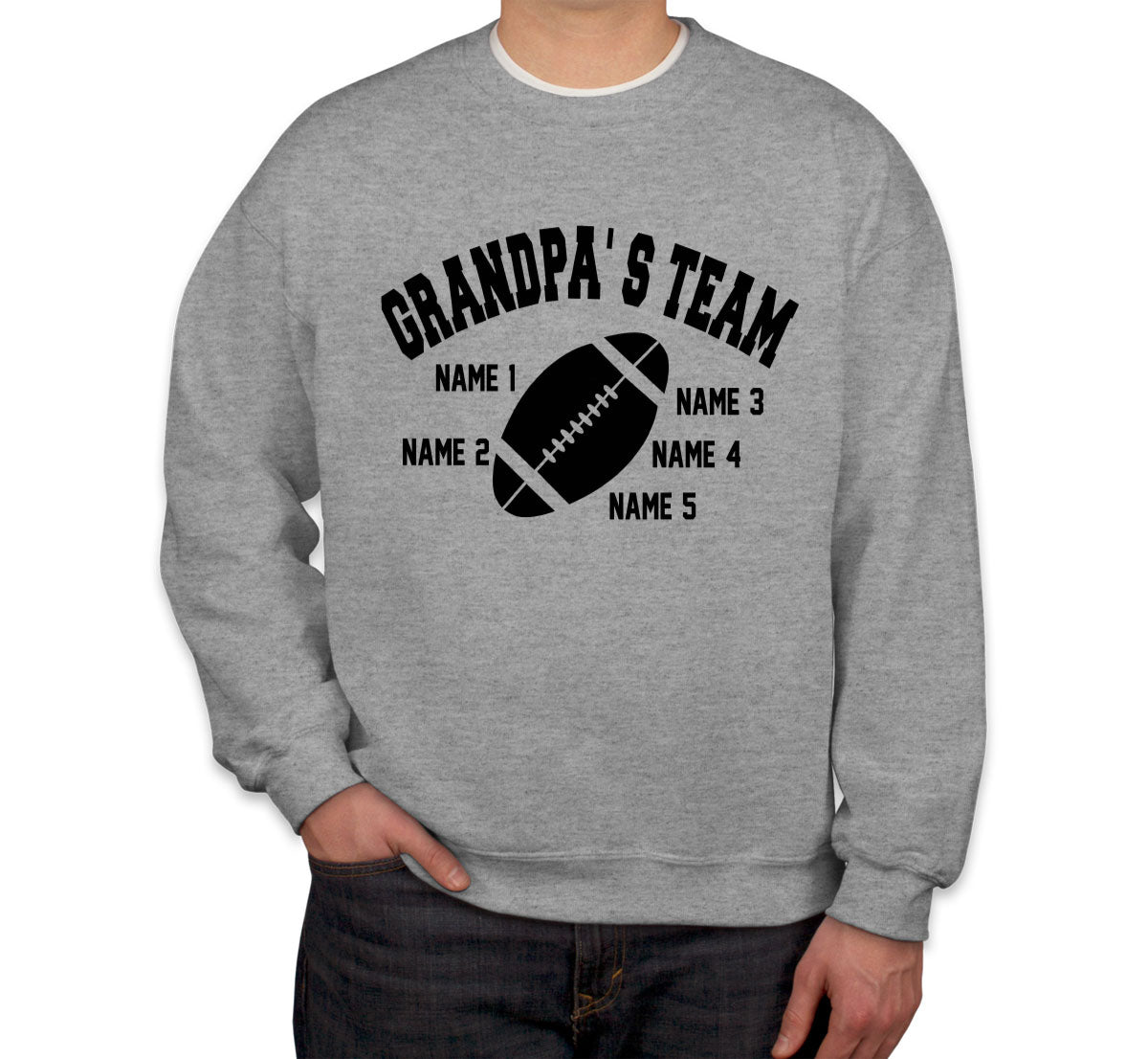 Grandpa's Team Custom 5 Names Unisex Sweatshirt