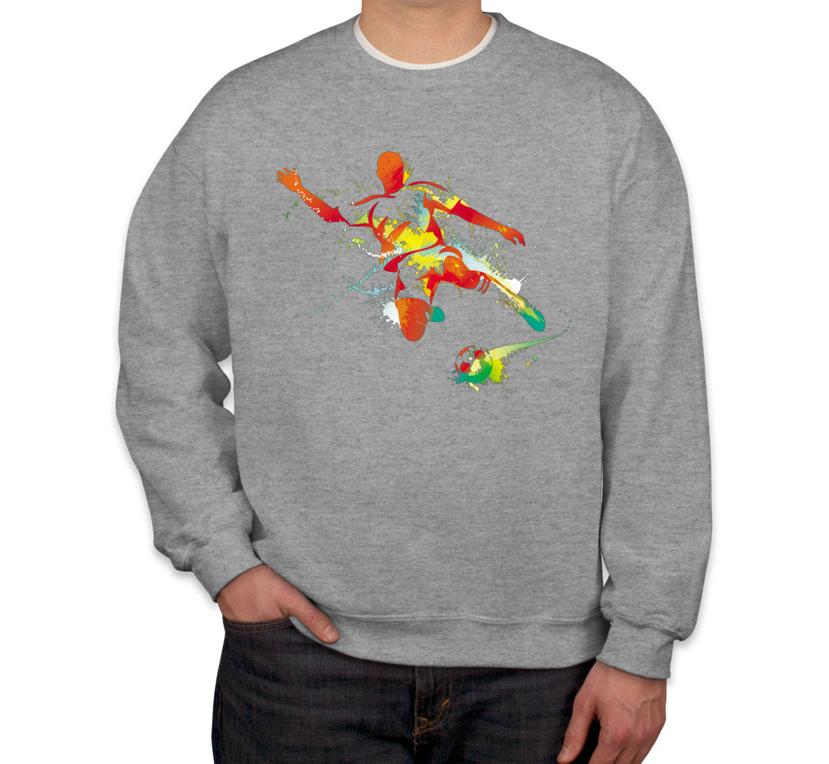 Colorful Soccer Player Unisex Sweatshirt