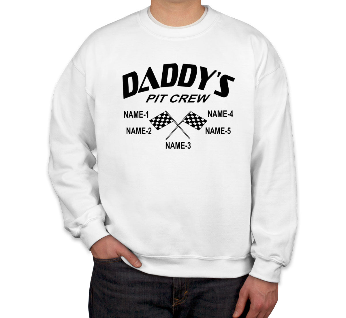 Daddy's Pit Crew Custom 5 Names Unisex Sweatshirt