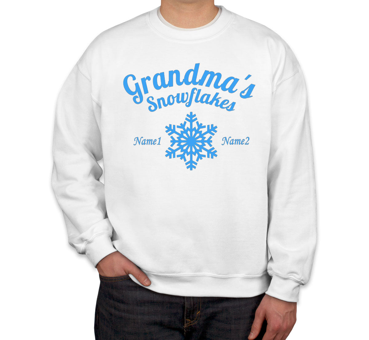 Grandma's Snowflakes Custom 2 Names Unisex Sweatshirt