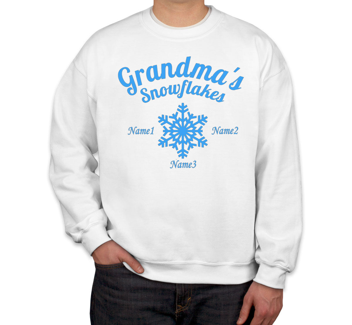 Grandma's Snowflakes Custom 3 Names Unisex Sweatshirt