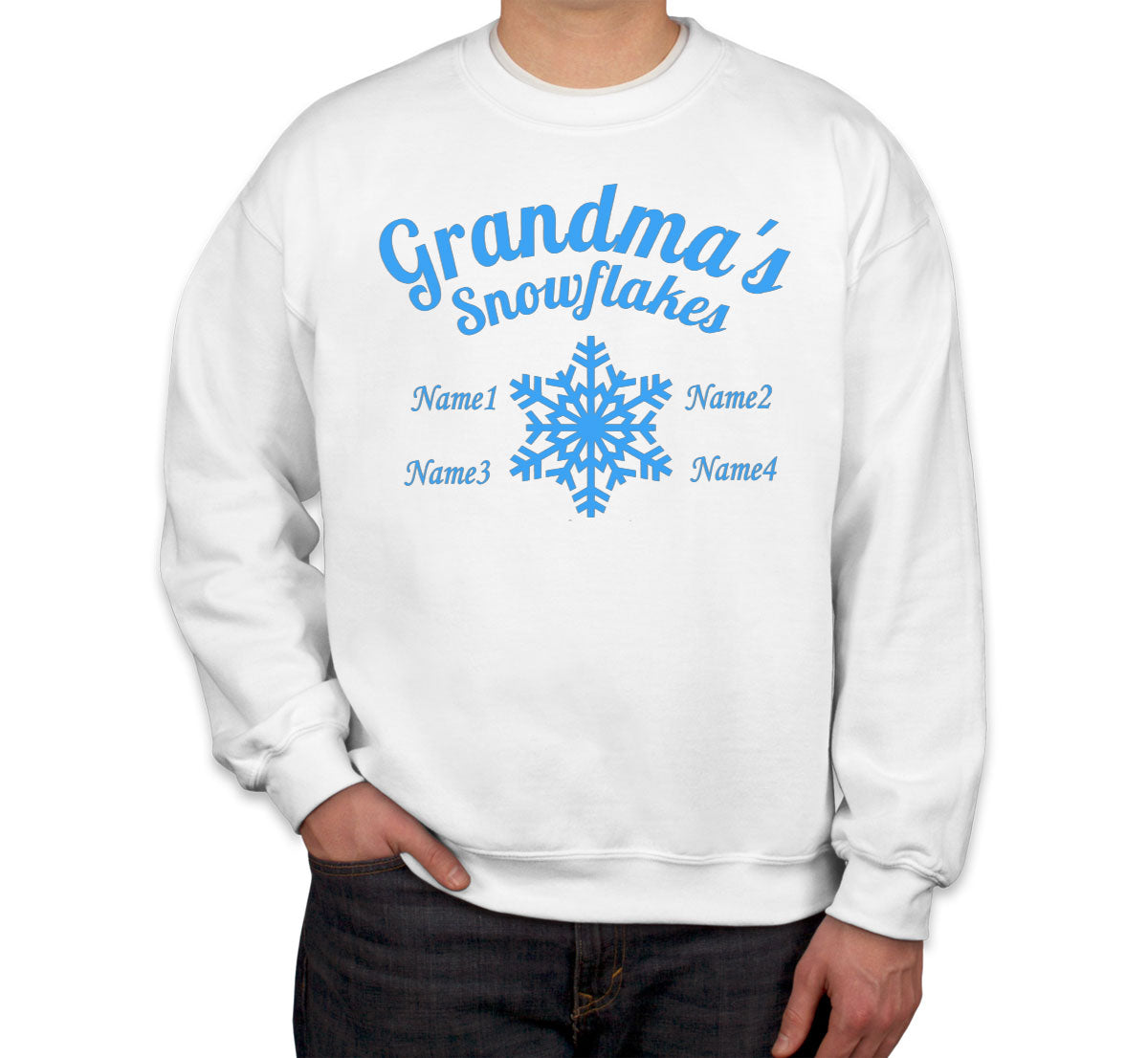 Grandma's Snowflakes Custom 4 Names Unisex Sweatshirt