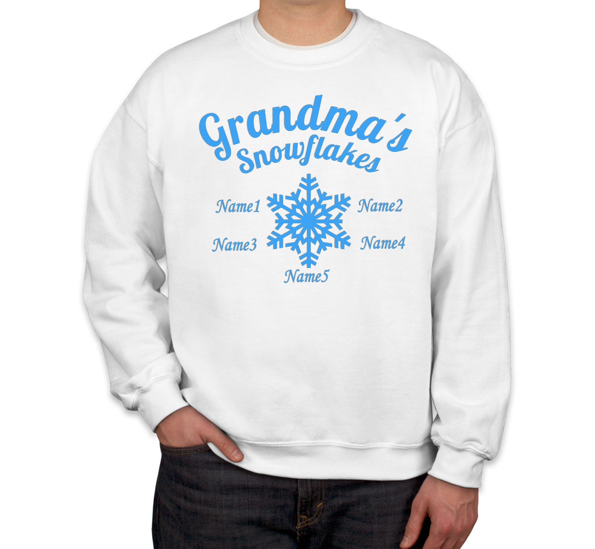 Grandma's Snowflakes Custom 5 Names Unisex Sweatshirt