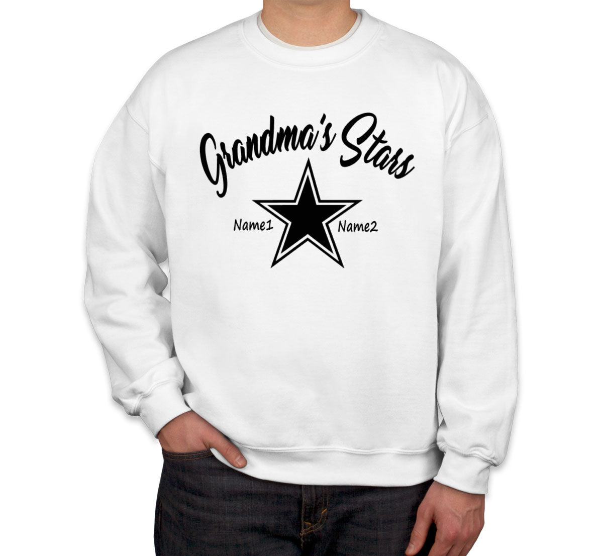 Grandma's Stars Custom 2 Names Unisex Sweatshirt