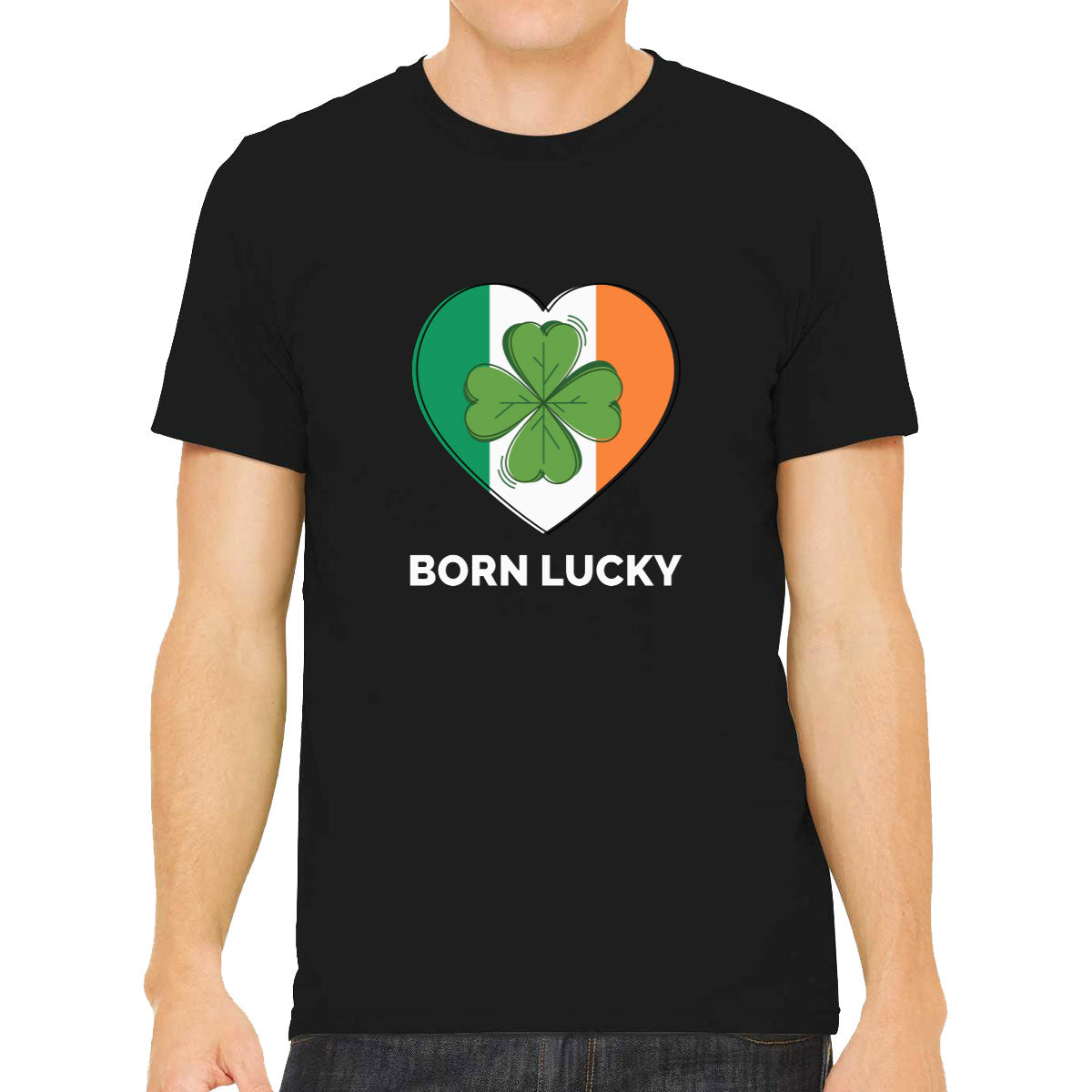 Born Lucky Ireland Flag St. Patrick's Day Men's T-shirt