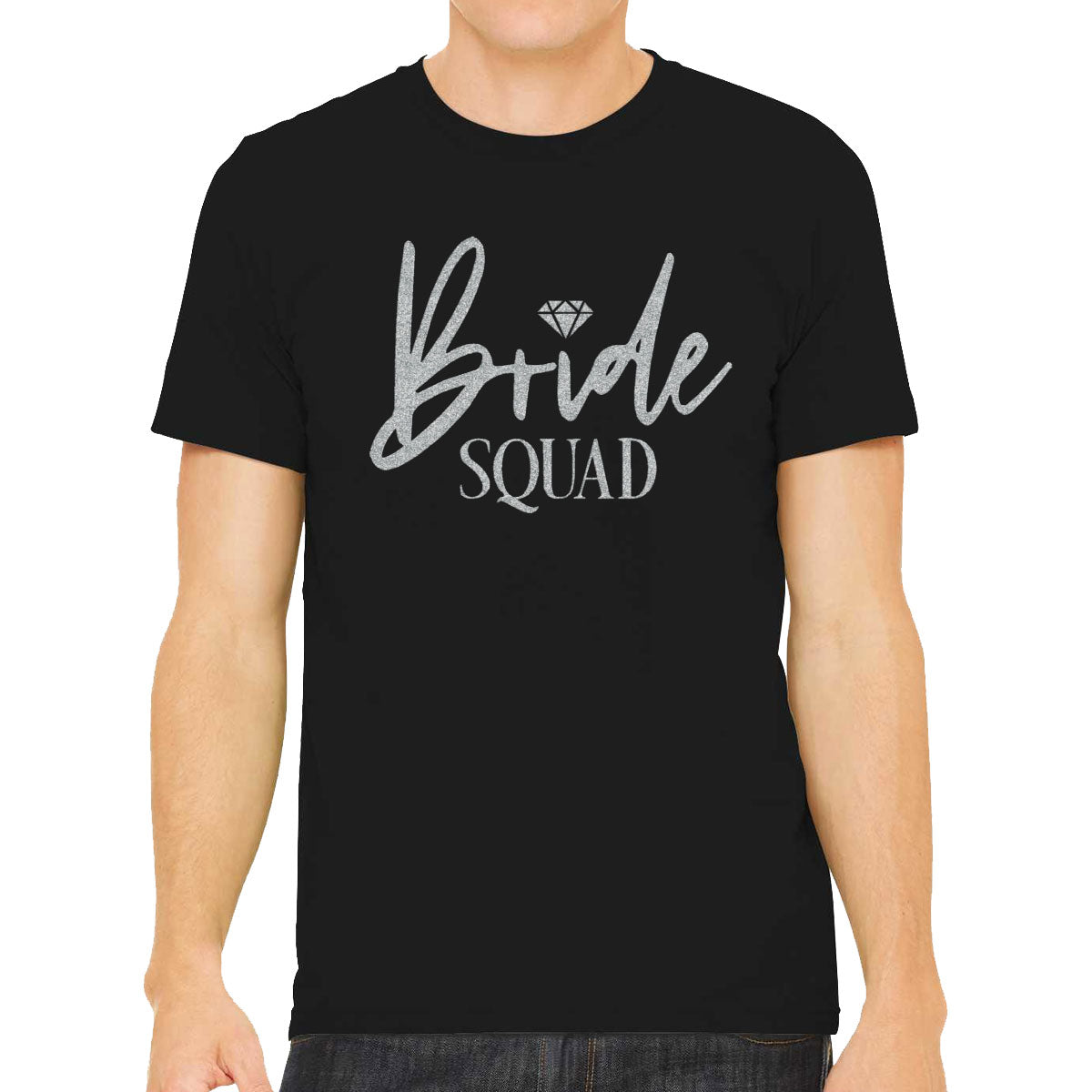 Bride Squad Silver Glitter Print Men's T-shirt