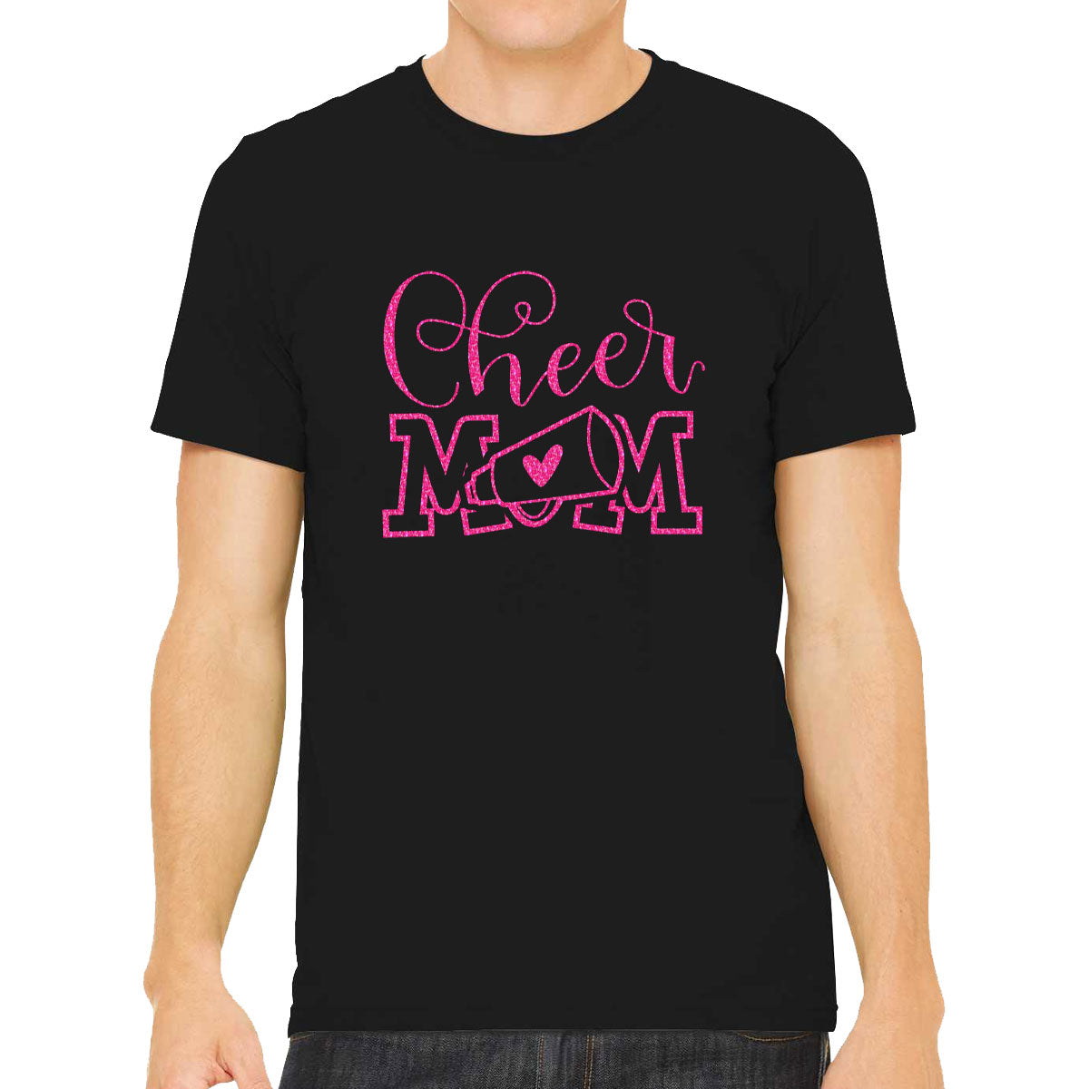 Cheer Mom Pink Glitter Men's T-shirt
