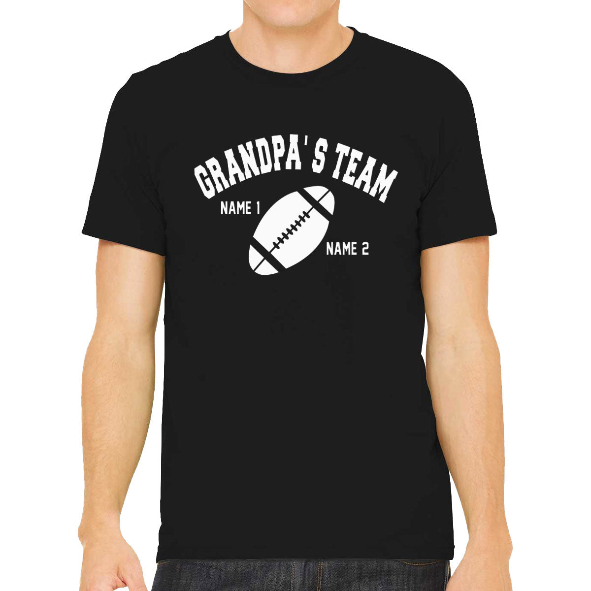Grandpa's Team Custom 2 Names Men's T-shirt