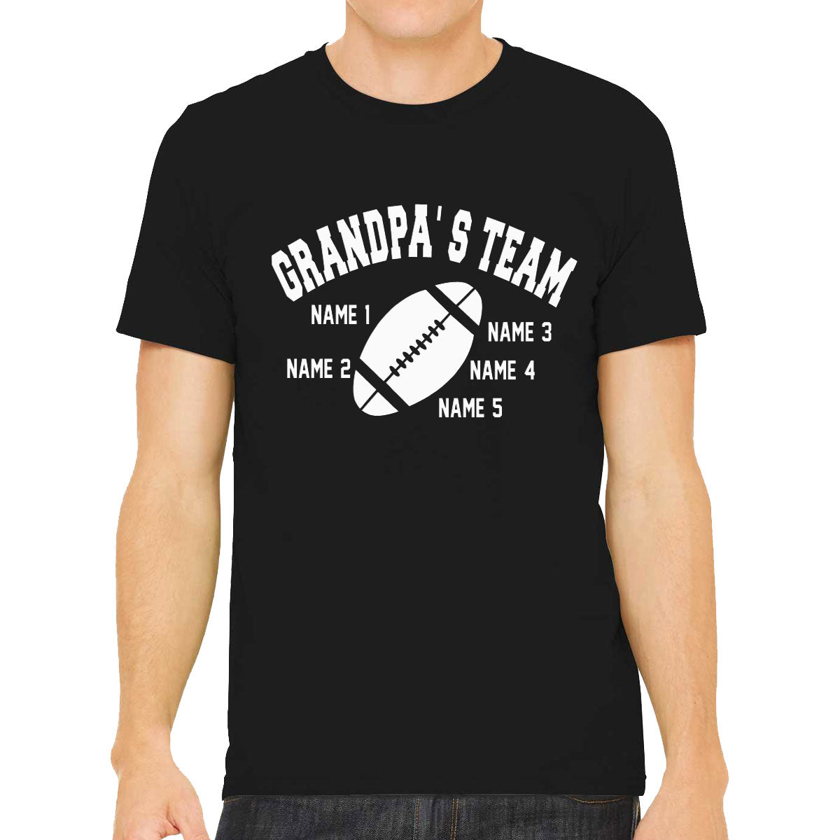 Grandpa's Team Custom 5 Names Men's T-shirt