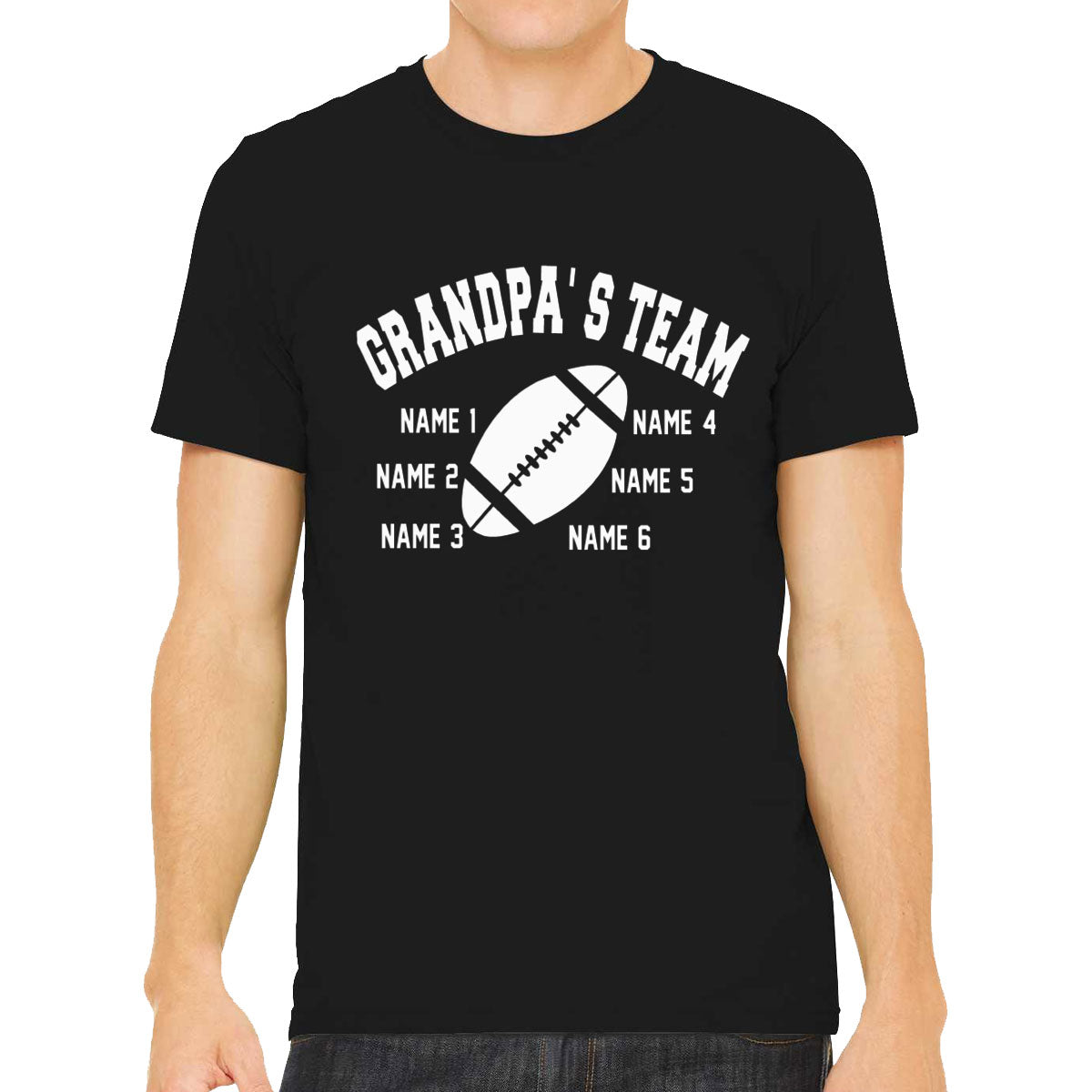 Grandpa's Team Custom 6 Names Men's T-shirt