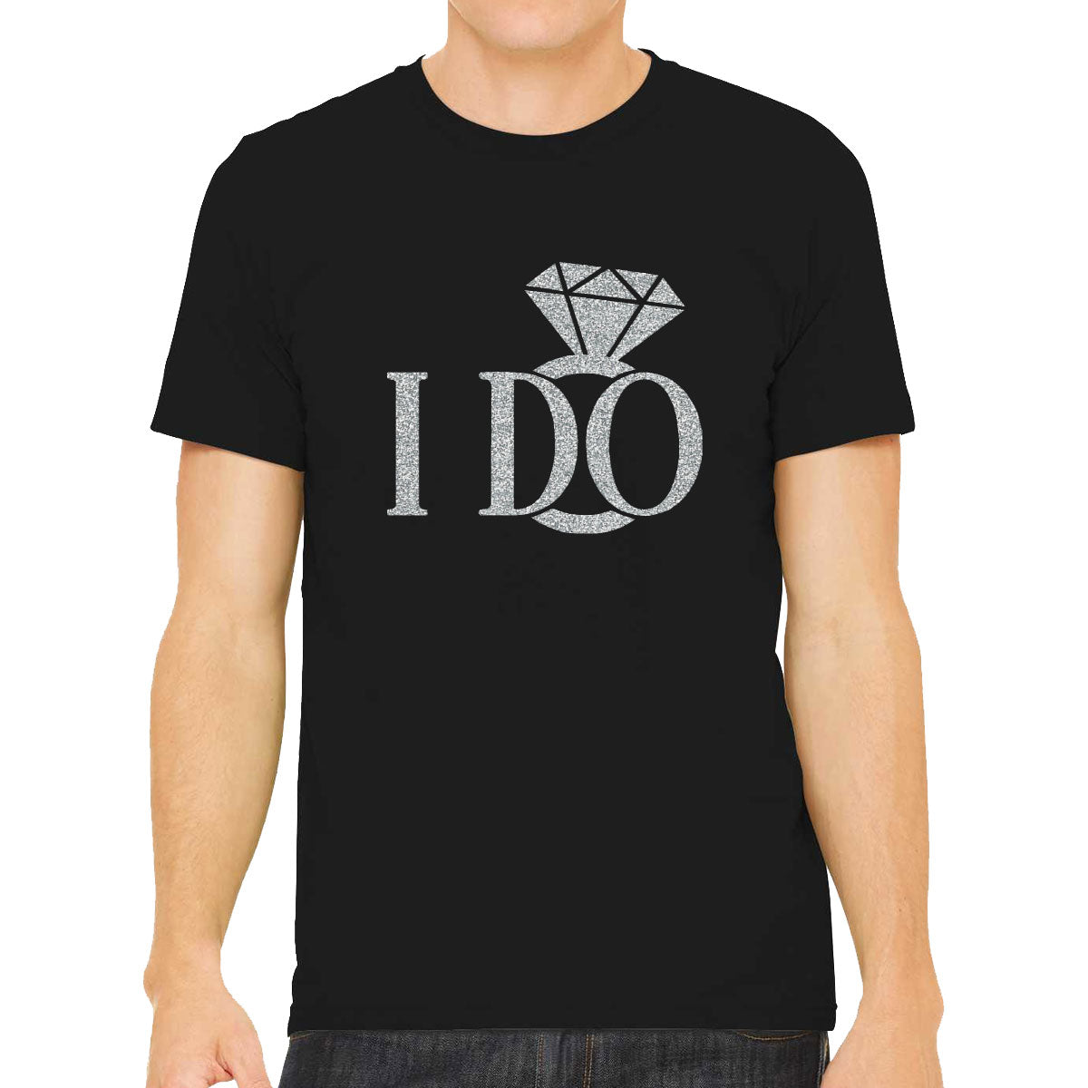 I Do Silver Glitter Print Men's T-shirt