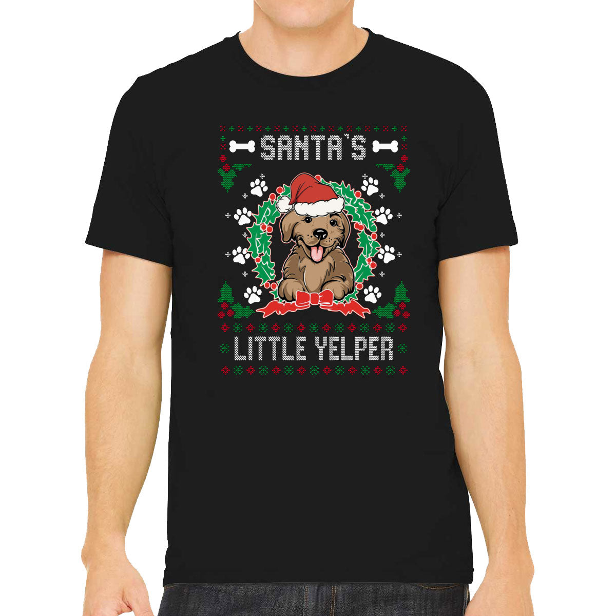 Santa's Little Yelper Ugly Men's T-shirt