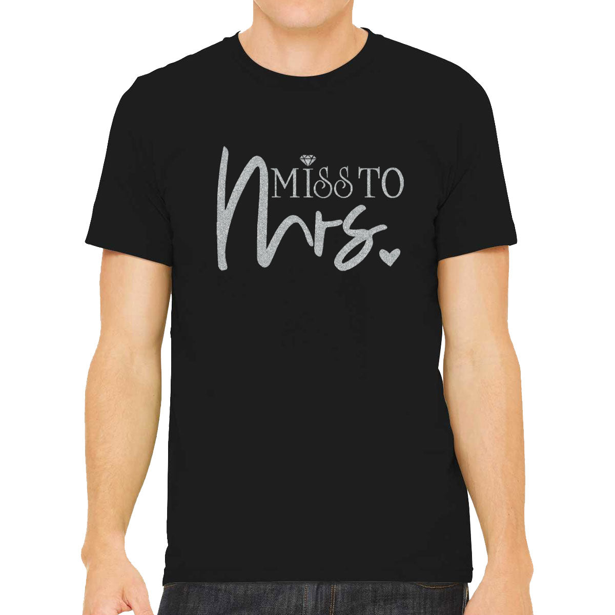 Miss To Mrs Silver Glitter Print Men's T-shirt