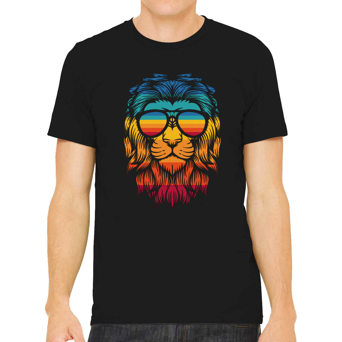 Retro Lion Head Men's T-shirt