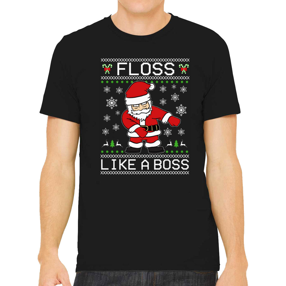 Floss Like A Boss Santa Ugly Men's T-shirt