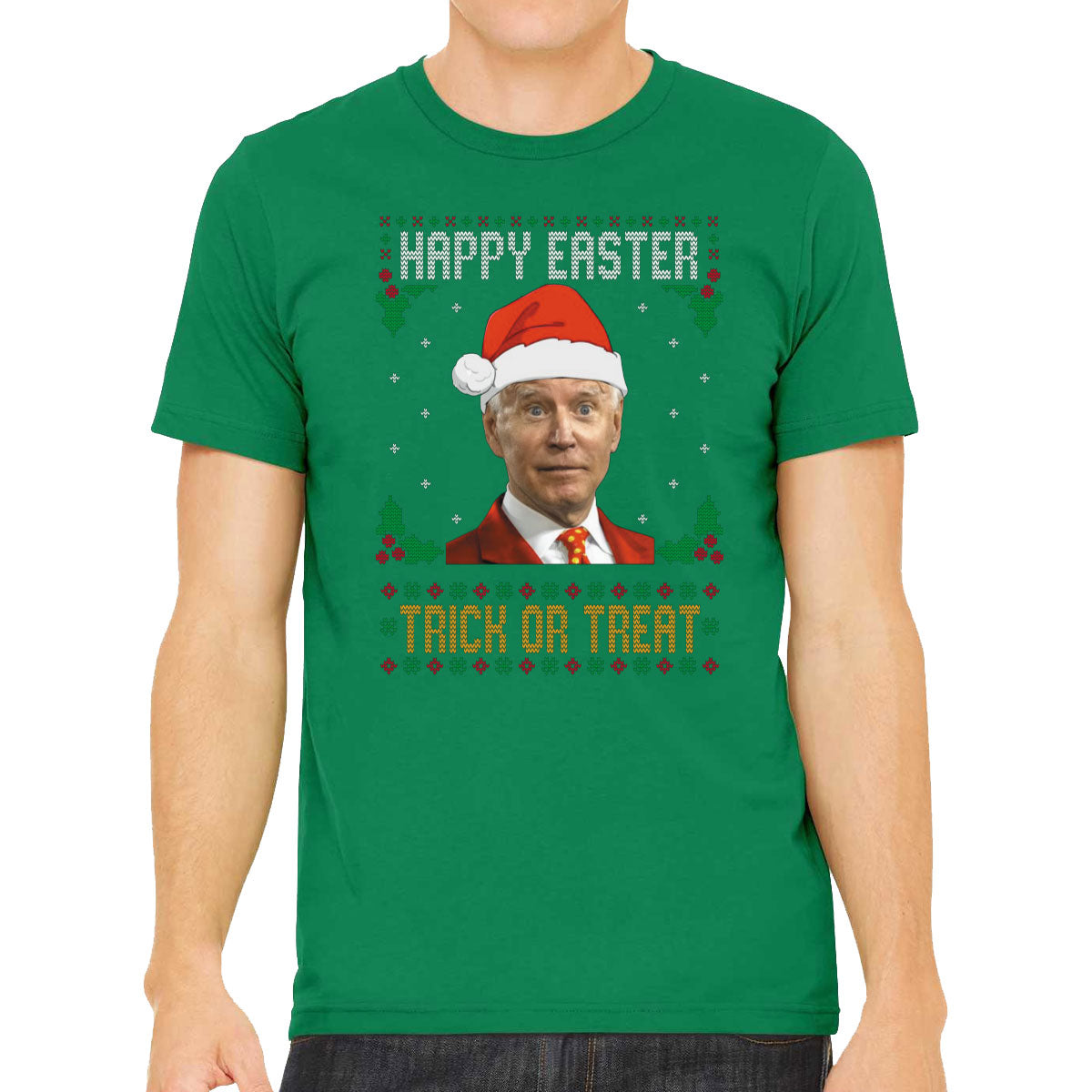 Funny Santa Joe Biden Happy Easter Ugly Men's T-shirt