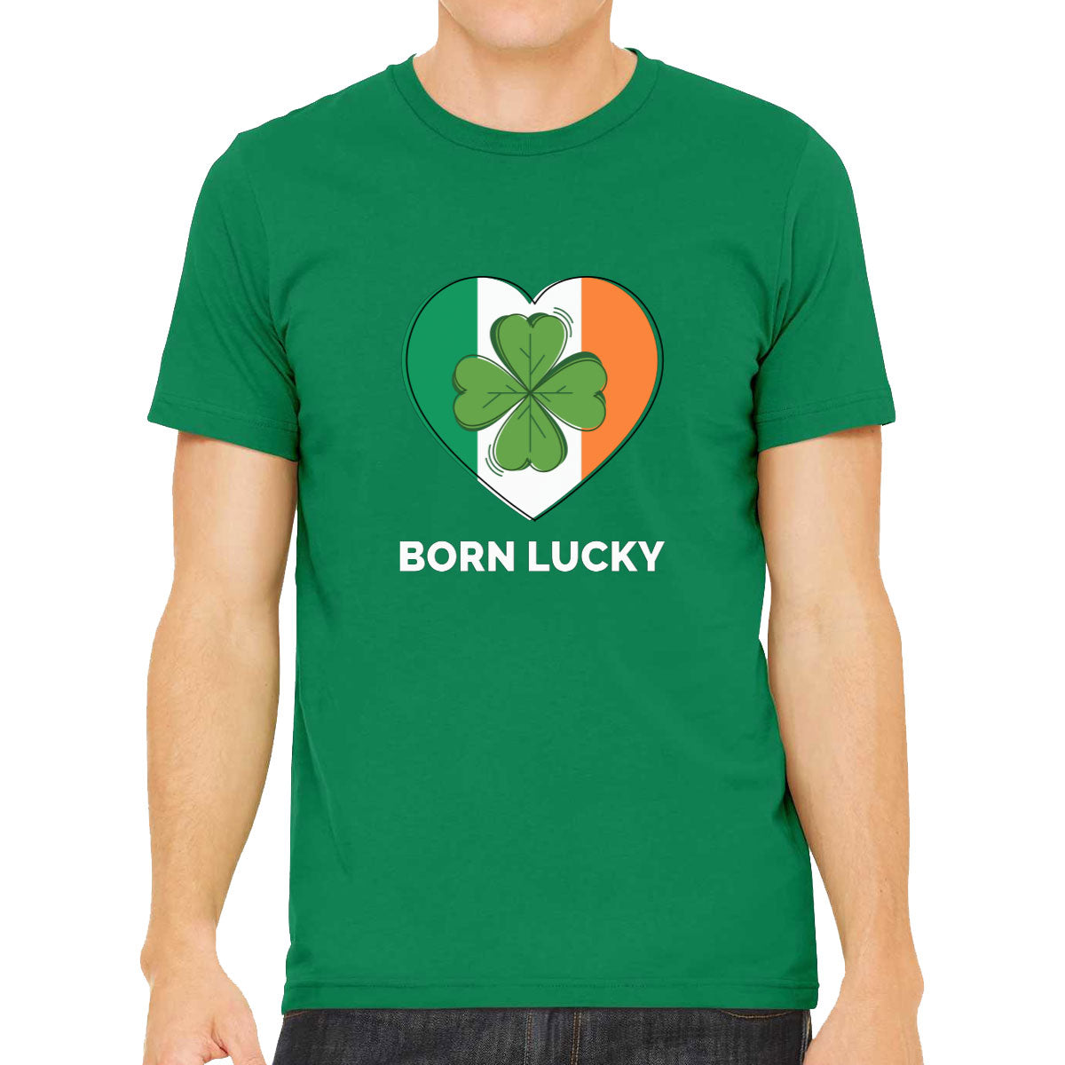 Born Lucky Ireland Flag St. Patrick's Day Men's T-shirt