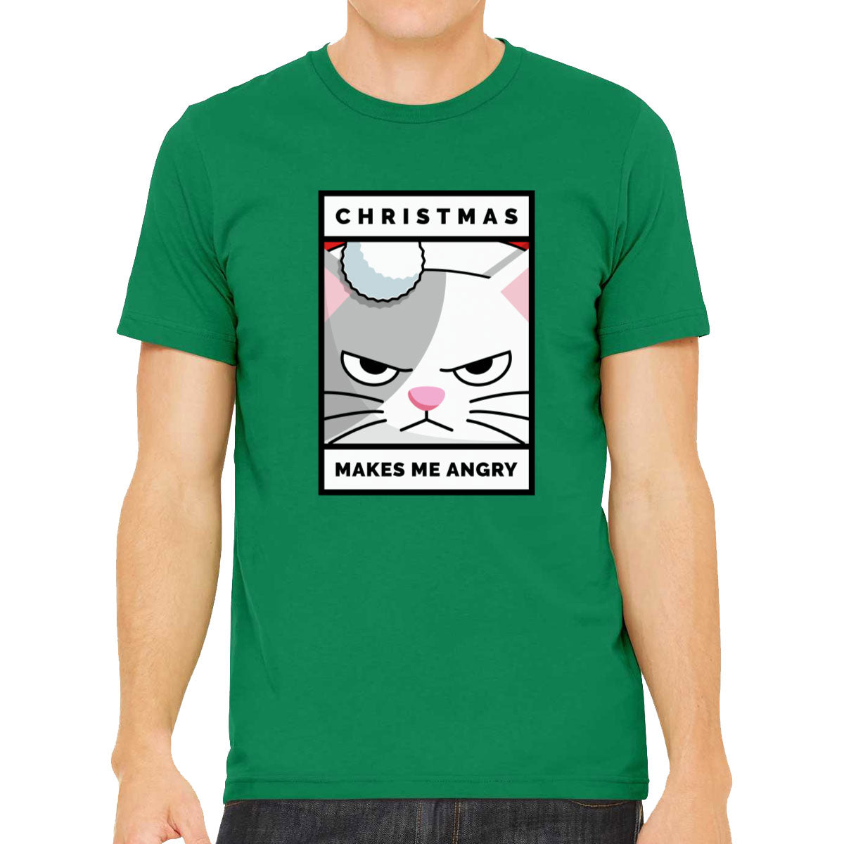 Christmas Makes Me Angry Cat Christmas Men's T-shirt