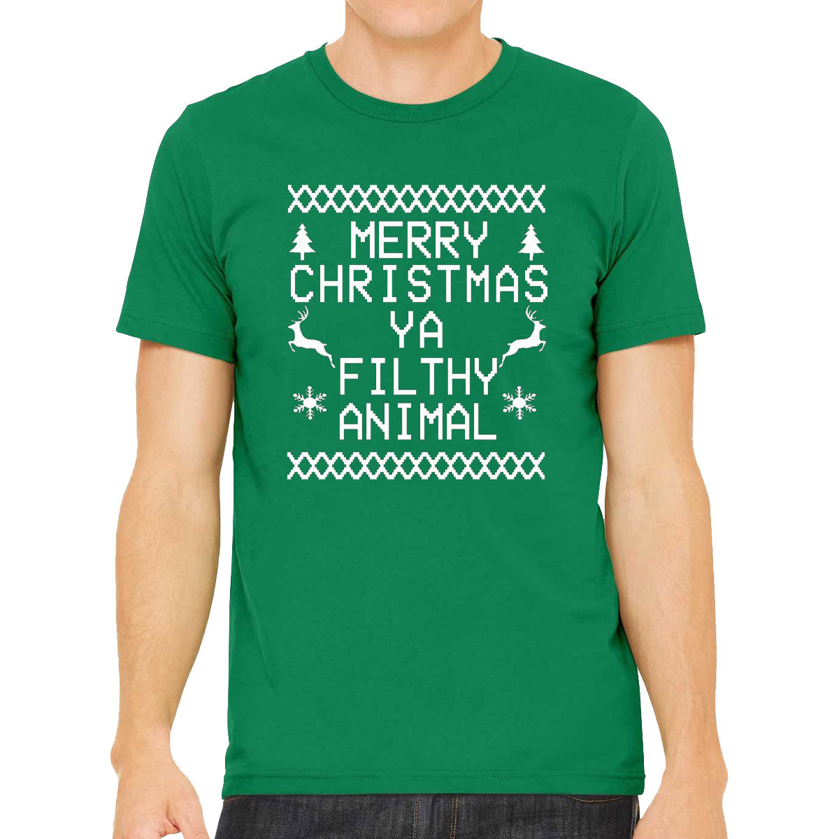 Merry Christmas Ya Filthy Animal Ugly Christmas Design Men's T-shirt