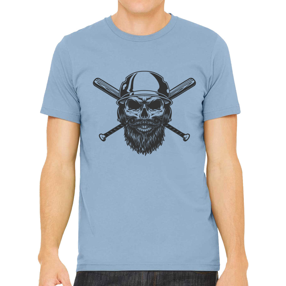 Skull in Baseball Helmet Men's T-shirt