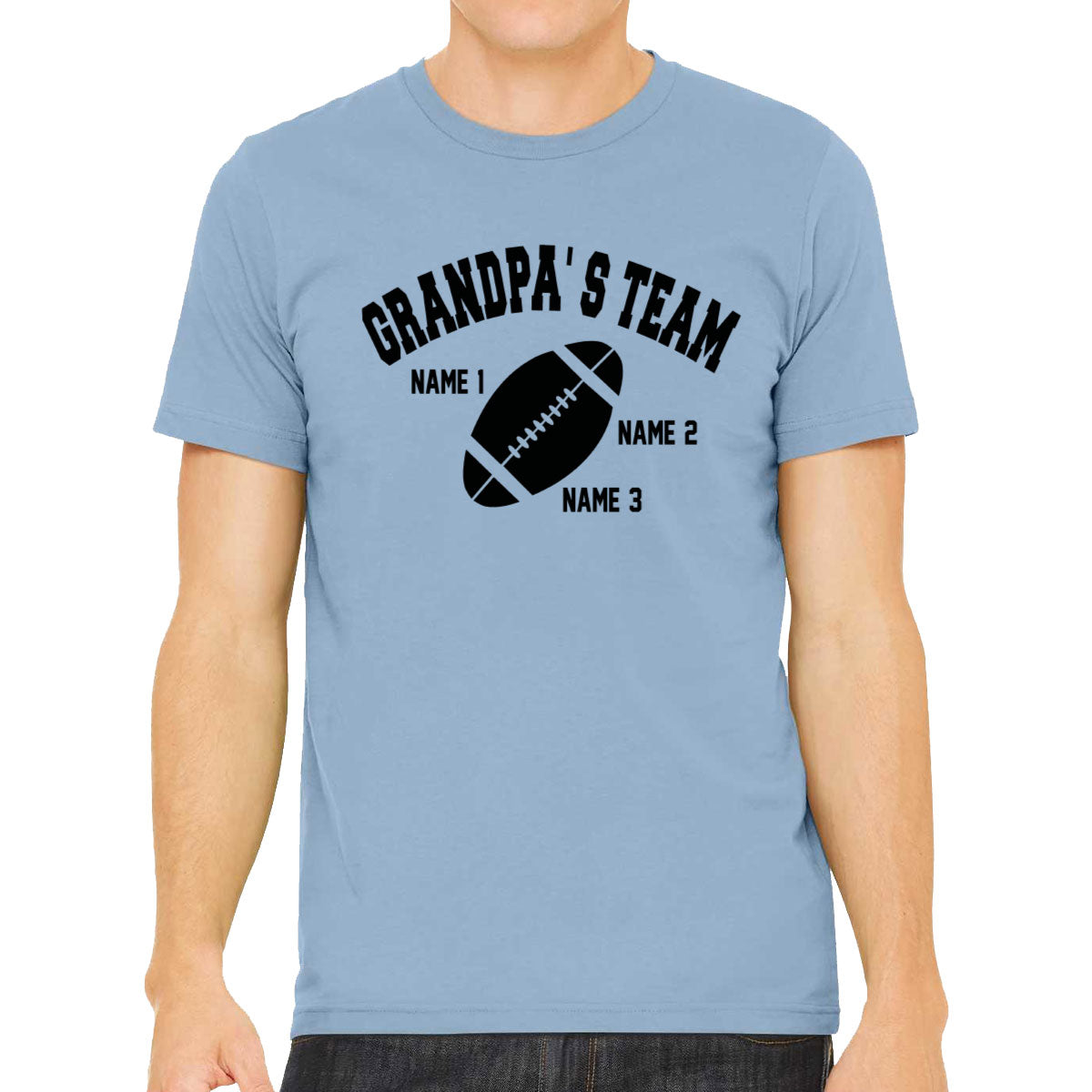 Grandpa's Team Custom 3 Names Men's T-shirt