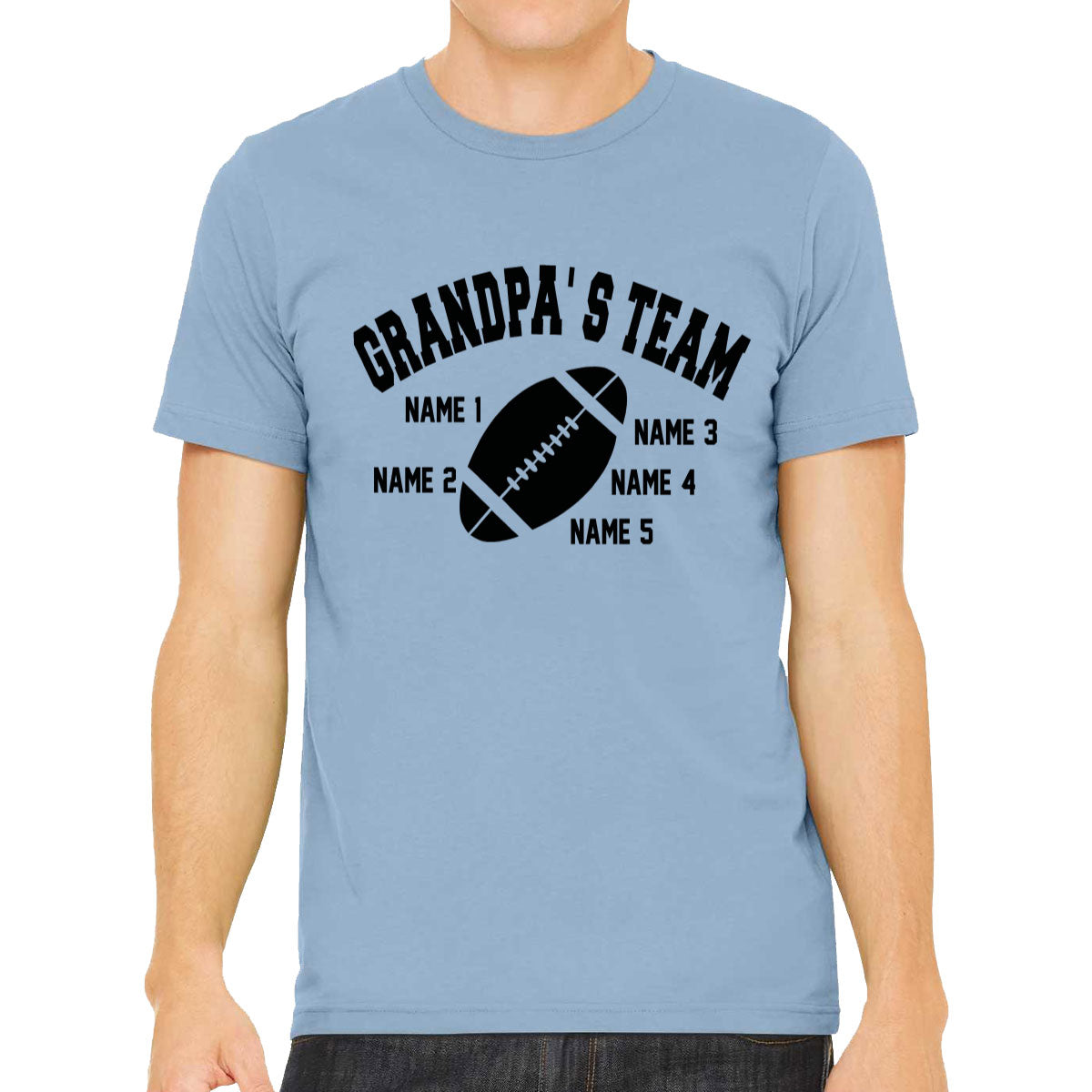 Grandpa's Team Custom 5 Names Men's T-shirt