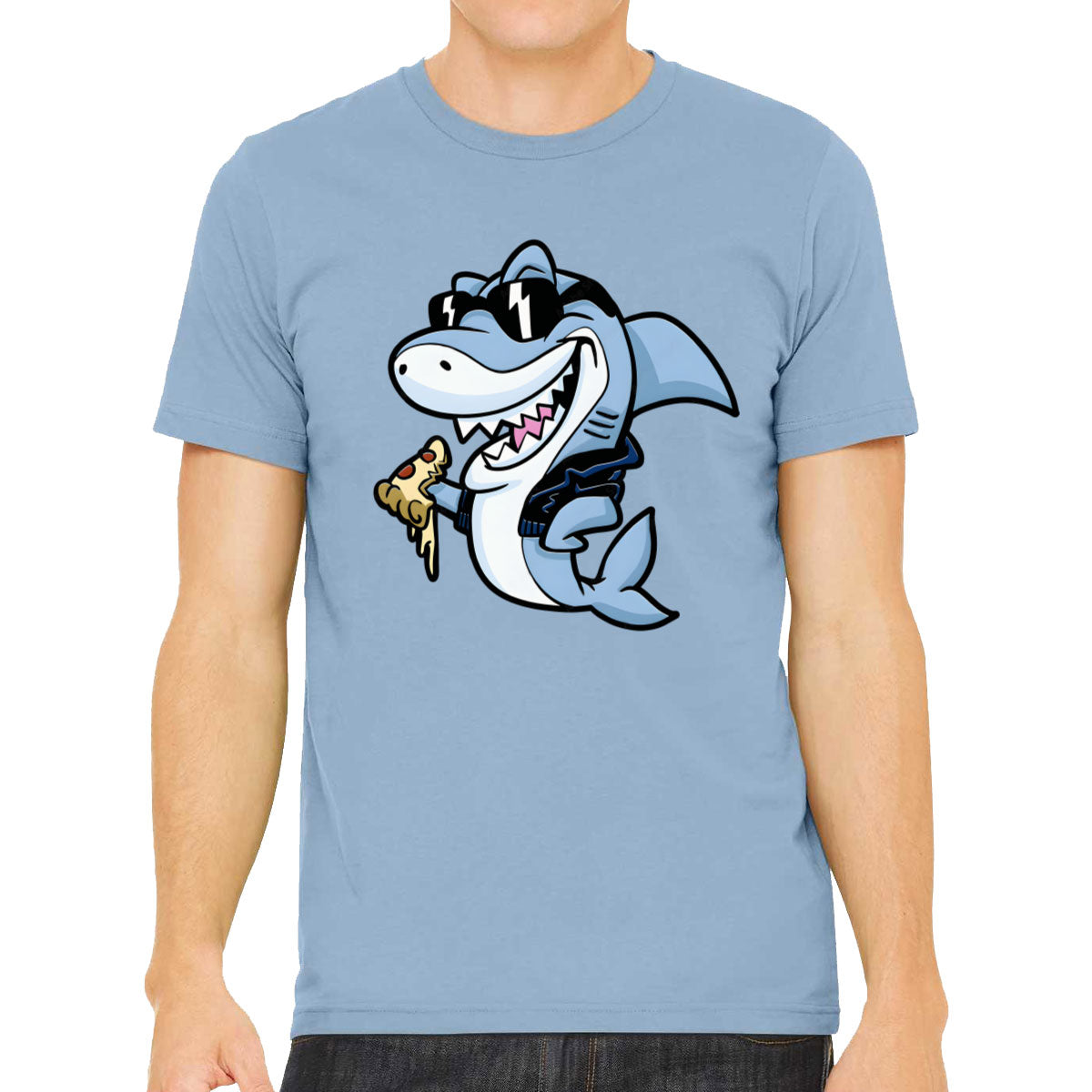 Cool Shark Eating Pizza Men's T-shirt