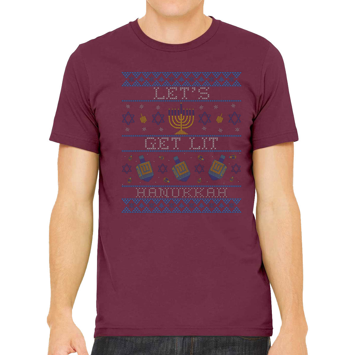 Let's Get Lit Hanukkah Ugly Men's T-shirt