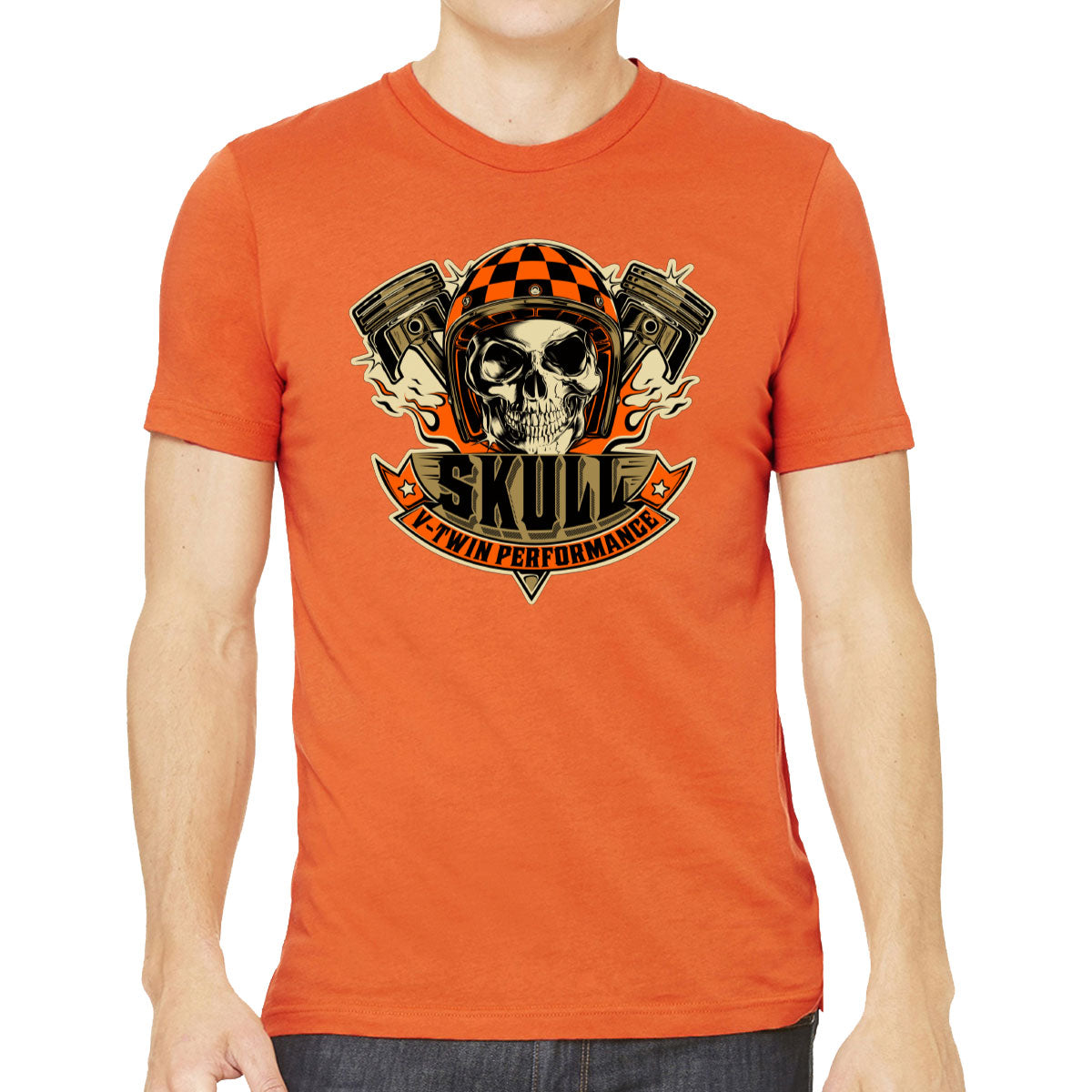 V-Twin Performance Skull Motorcycle Men's T-shirt