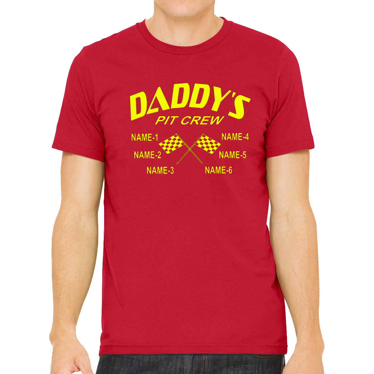 Daddy's Pit Crew Custom 6 Names Men's T-shirt