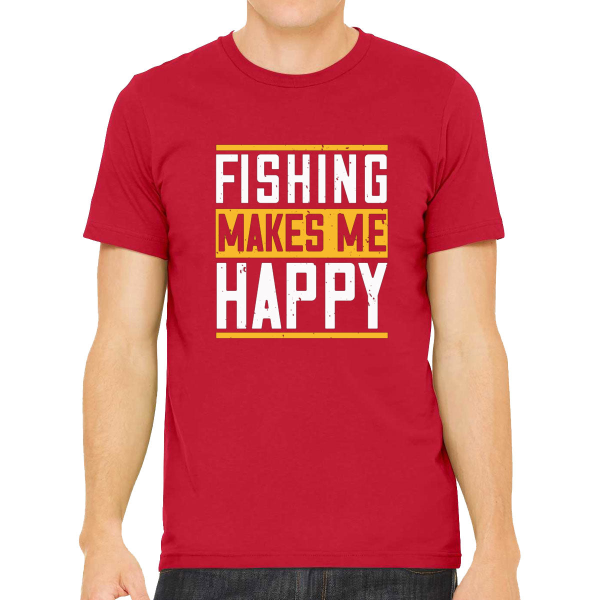 Fishing Makes Me Happy Men's T-shirt