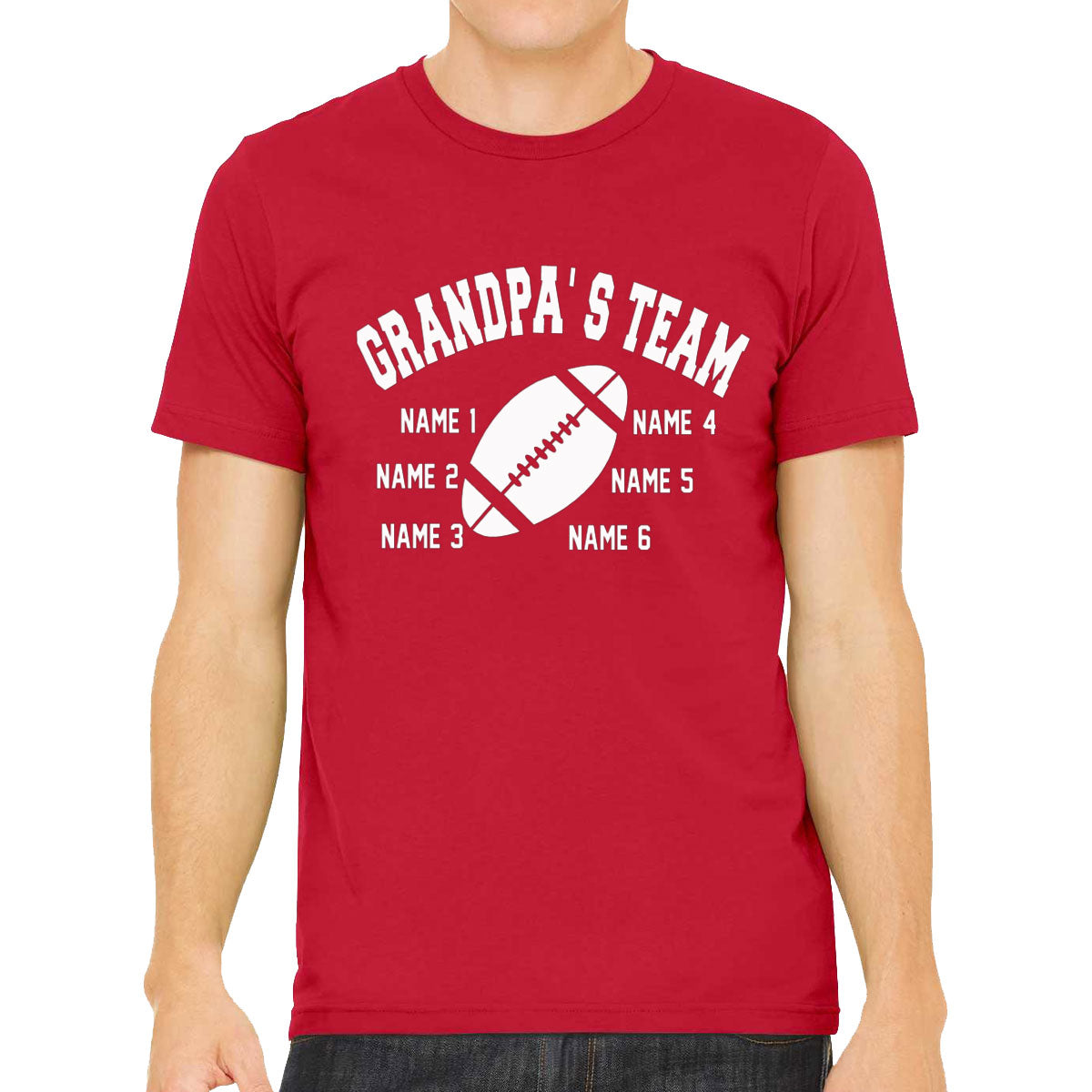 Grandpa's Team Custom 6 Names Men's T-shirt