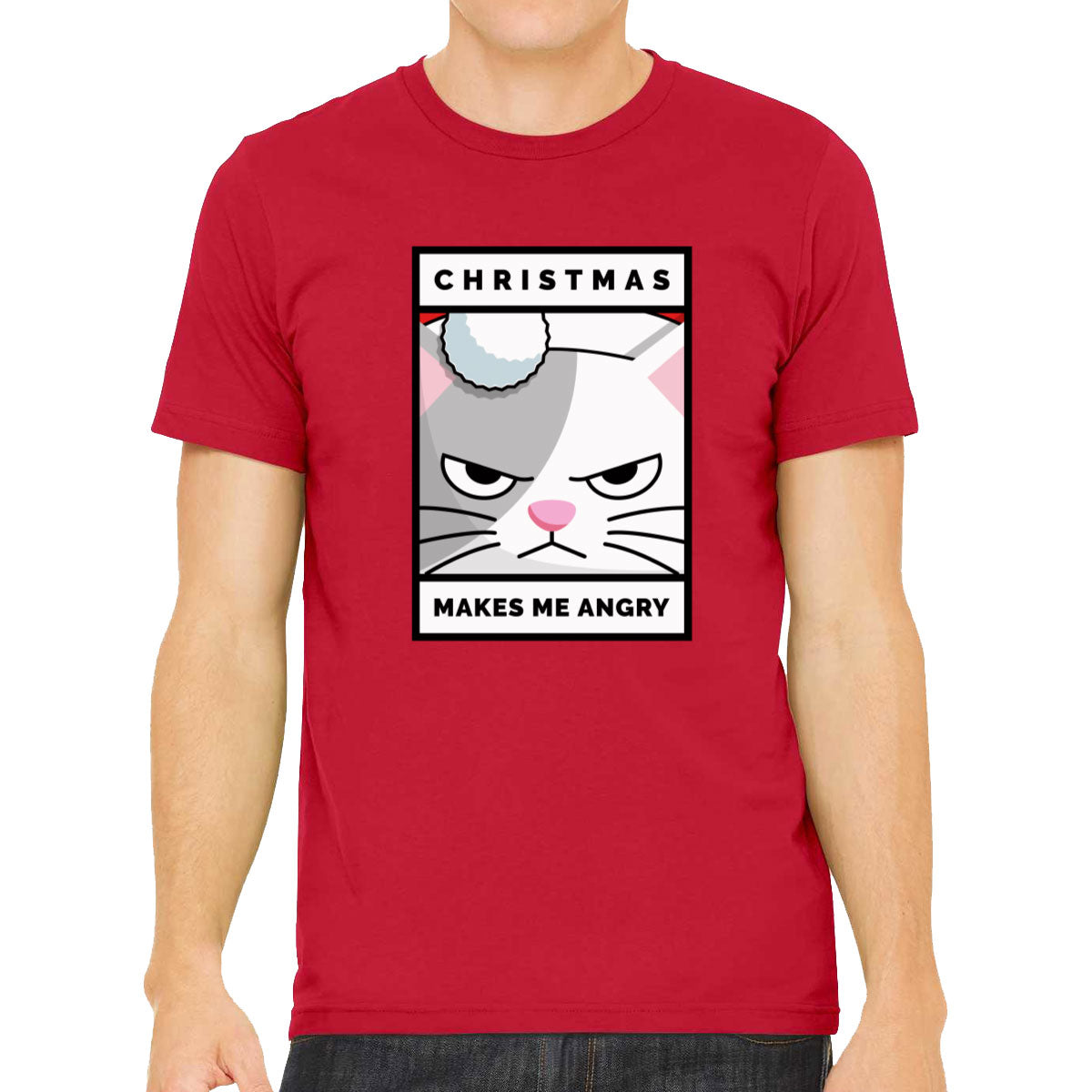 Christmas Makes Me Angry Cat Christmas Men's T-shirt