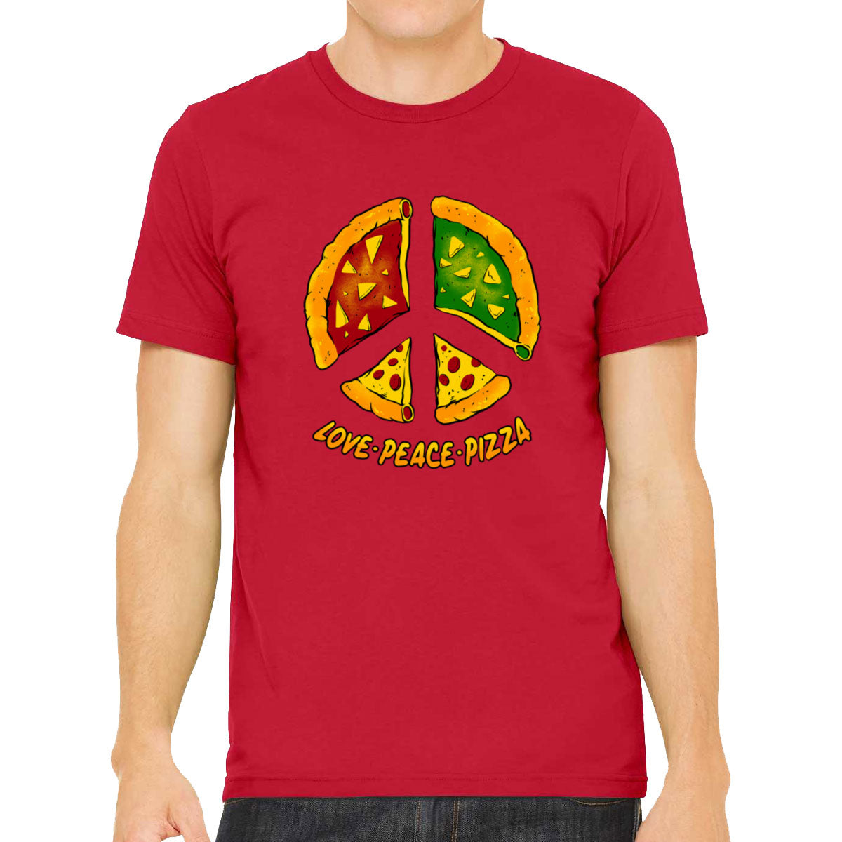 Love Peace Pizza Men's T-shirt