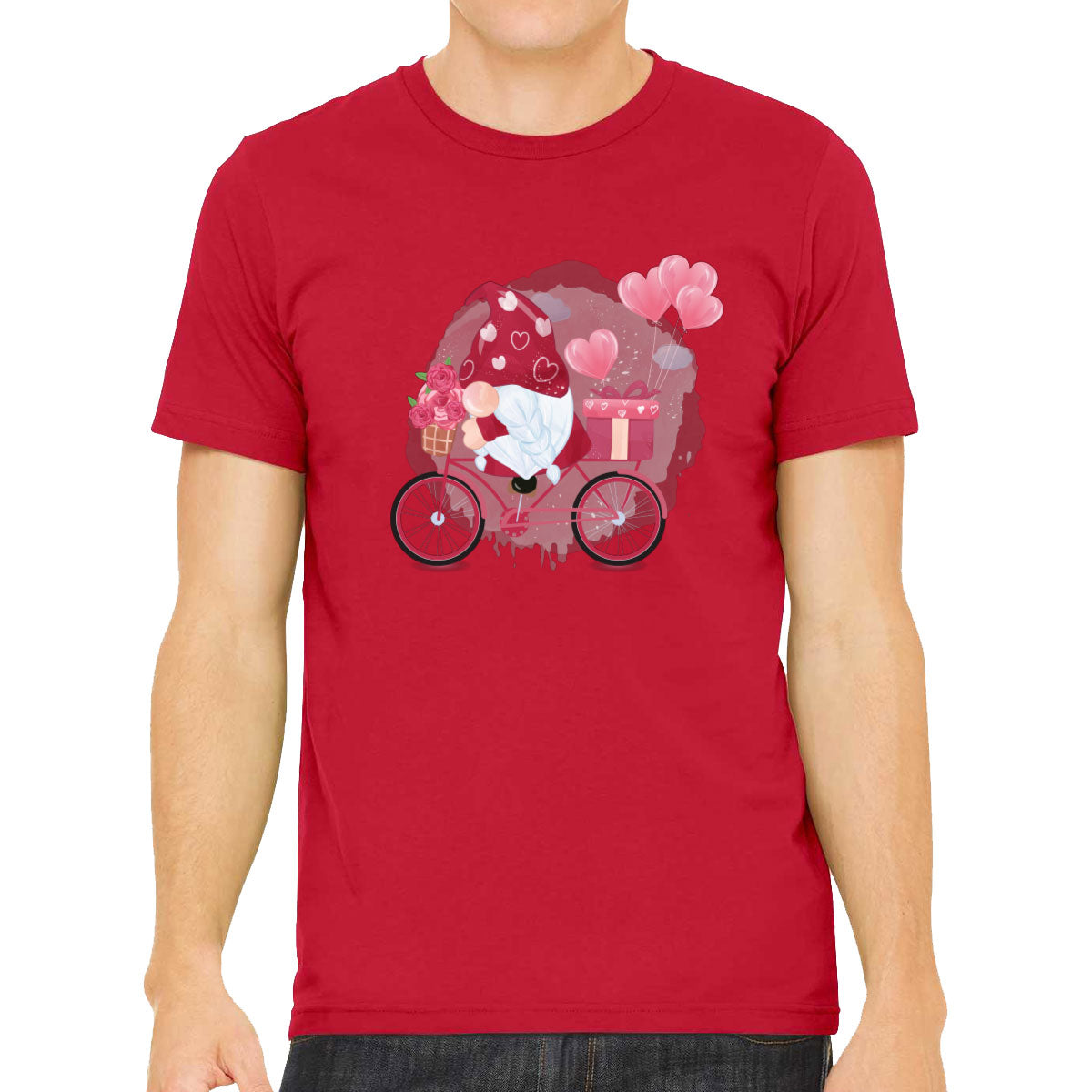 Romantic Gnome Valentine's Day Men's T-shirt