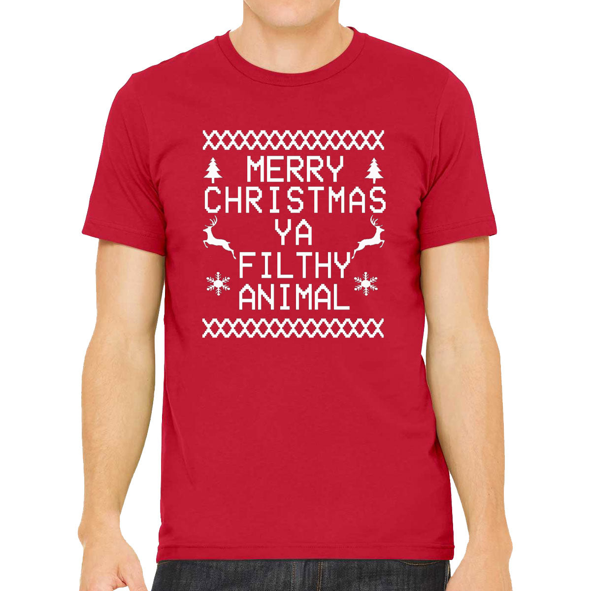 Merry Christmas Ya Filthy Animal Ugly Christmas Design Men's T-shirt