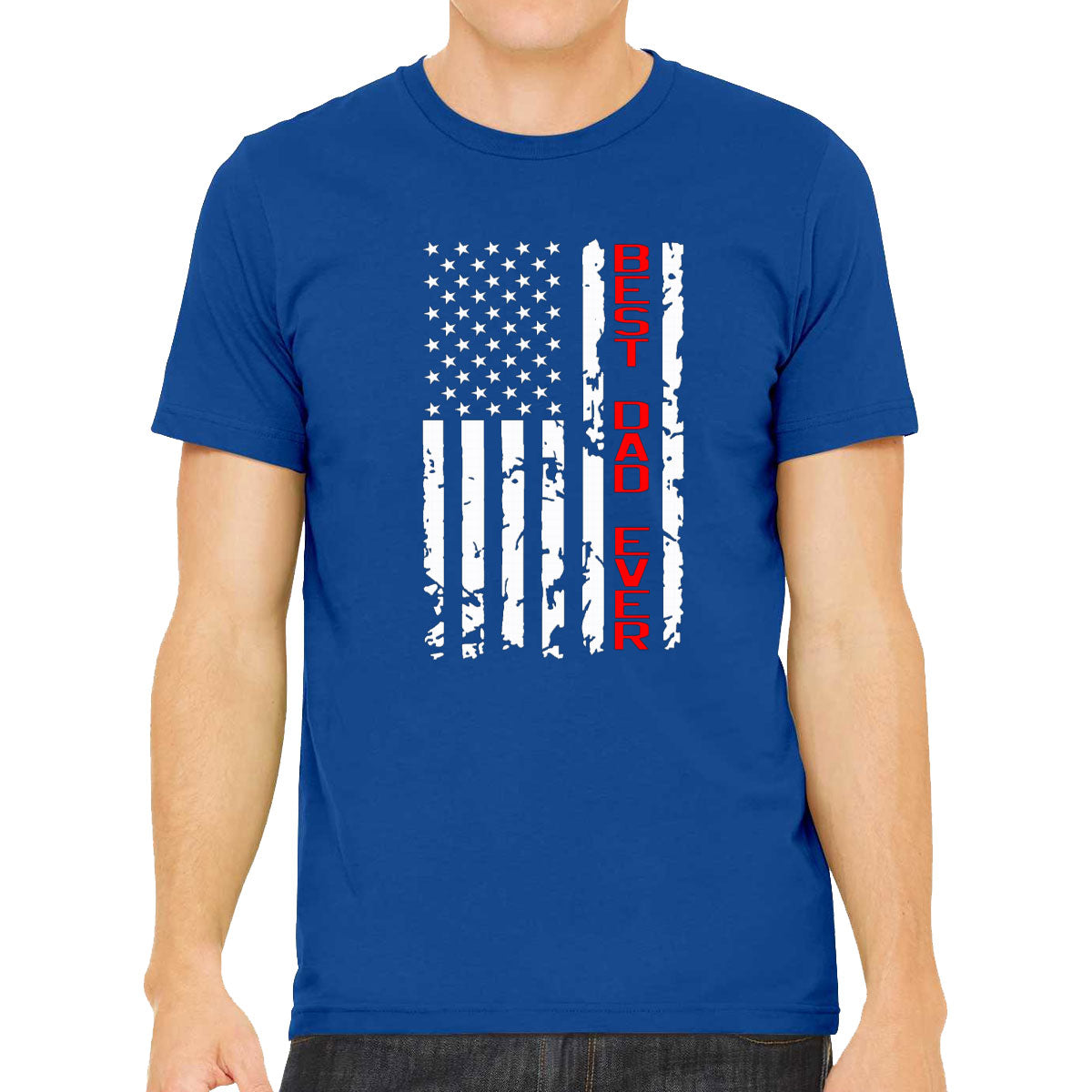 Best Dad Ever American Flag Men's T-shirt
