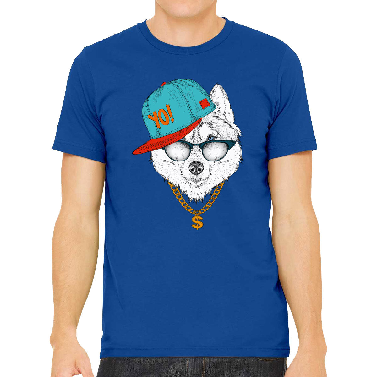 Cool Siberian Husky Dog Men's T-shirt