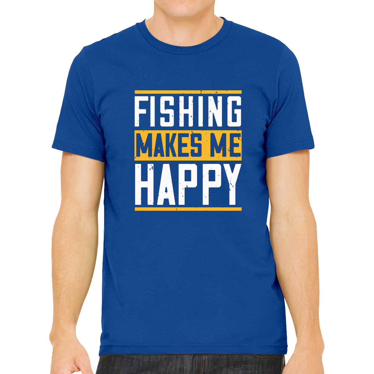 Fishing Makes Me Happy Men's T-shirt